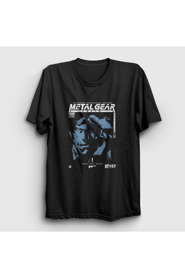 Unisex Siyah Solid Snake Metal Gear Solid T-Shirt 467130tt - 1