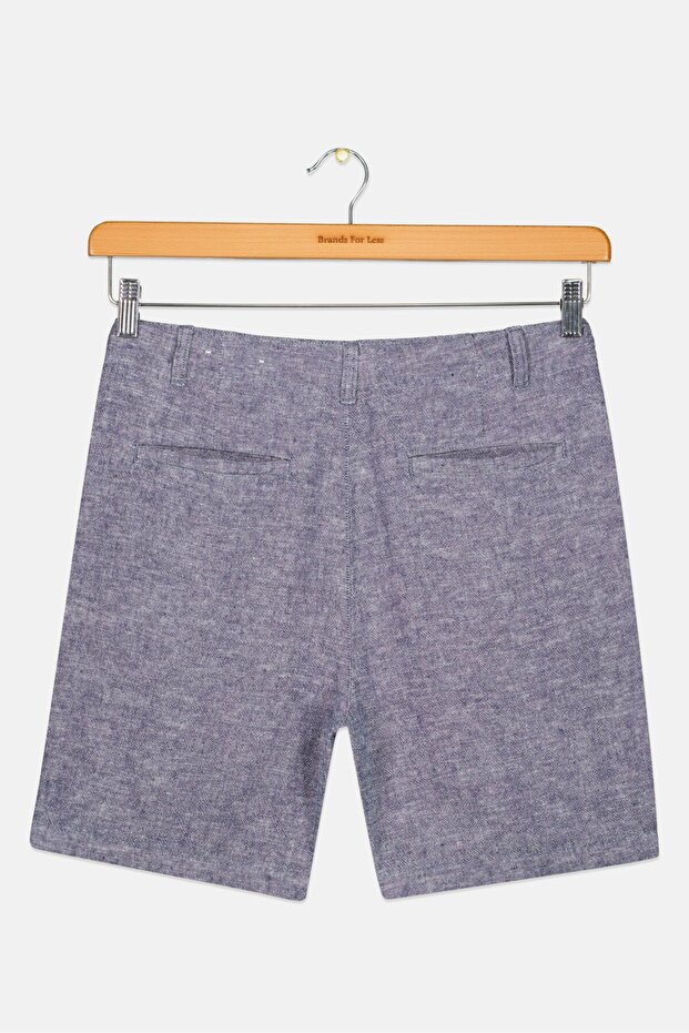 شورت شامبراي أساسي للأولاد الصغار، أزرق داكن - 2