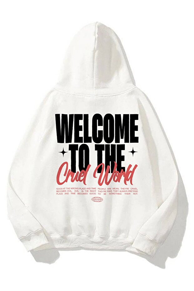 Unisex Cruel World Sweatshirt Hoodie White