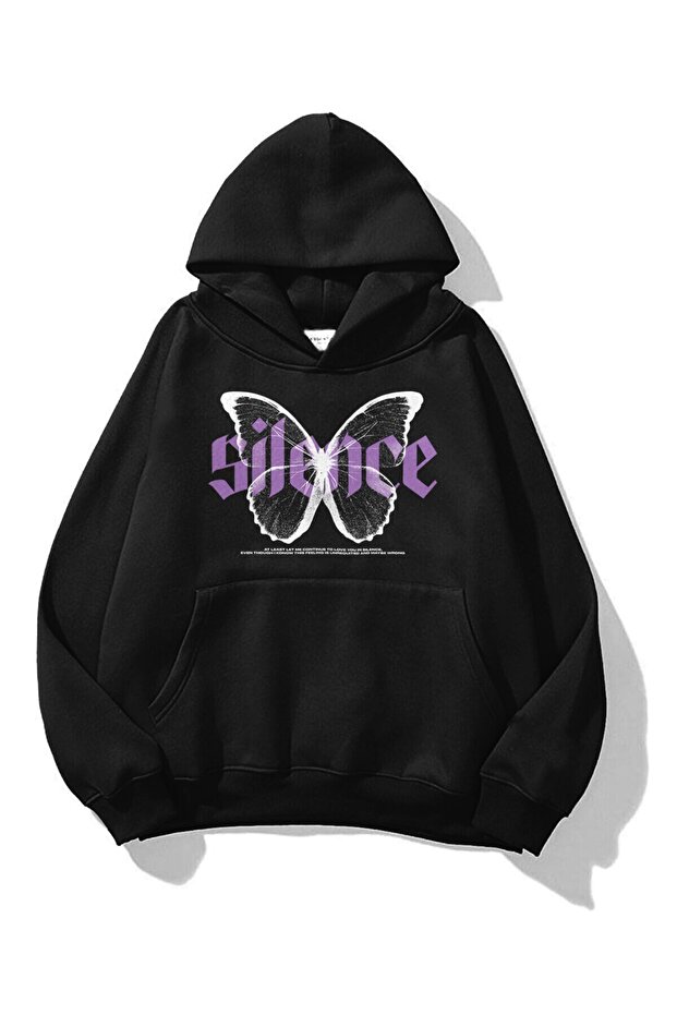 Unisex Silence Sweatshirt Hoodie Black