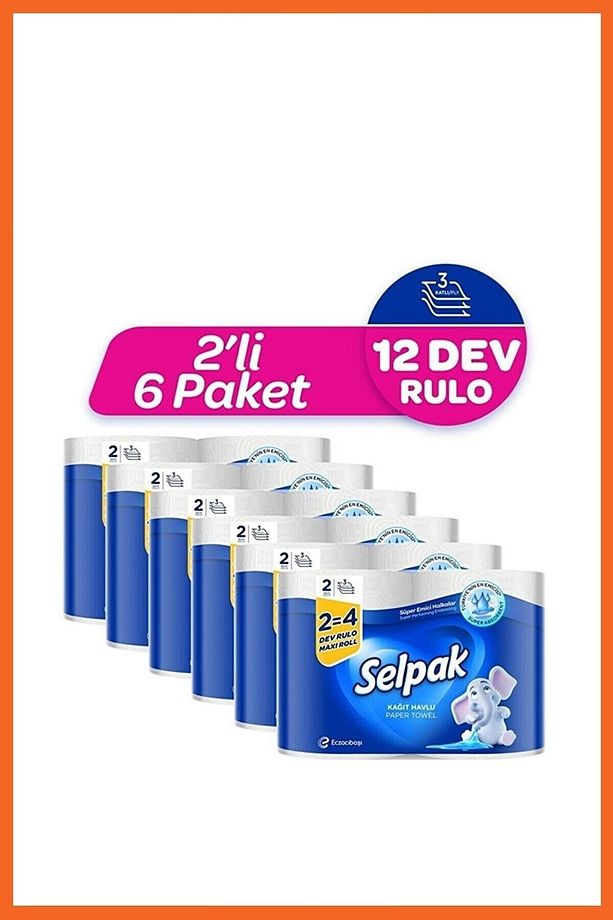 Kağıt Havlu Dev Rulo 2=4 12 Rulo - 1