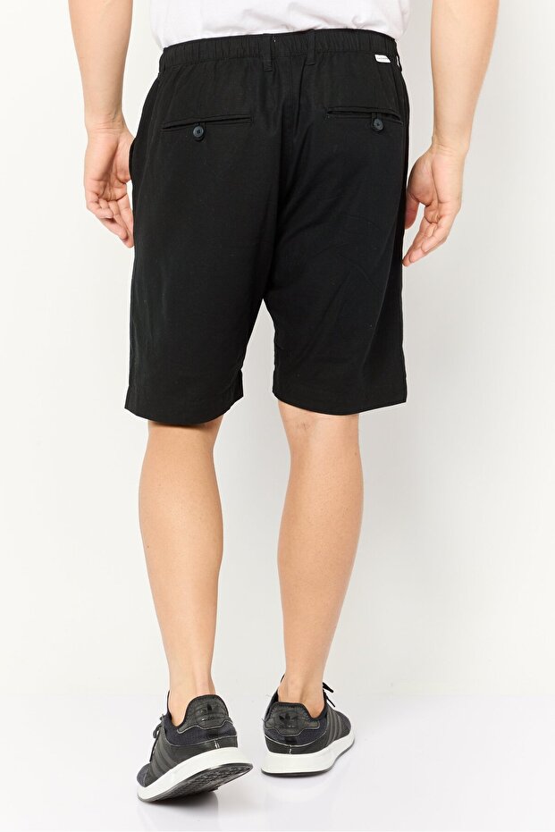 شورت رجالي سادة، أسود - 4