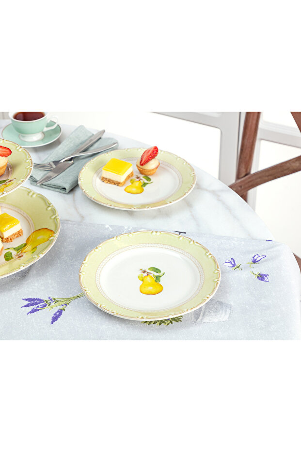 Pear Patterned 6-Piece Cake Plate Set - 2