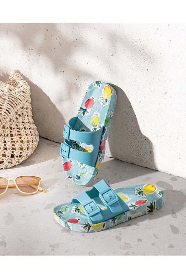 Fruit Kadın Terlik - Mavi - 1