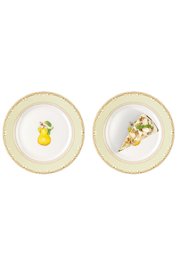 Pear Patterned 6-Piece Cake Plate Set - 3