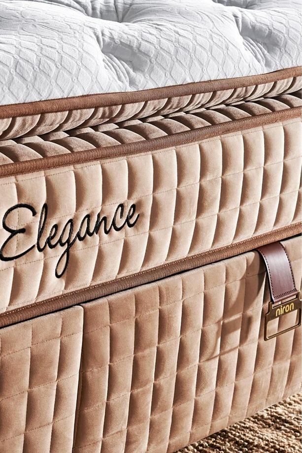 Elegance Lüks Yatak 180x200 cm Çift Kişilik Paket Yaylı Pedli Yumuşak Yatak Tavşan Tüyü Dokusu - 7