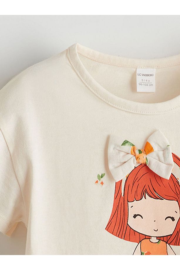 LCW Kids Baskılı Kız Çocuk Tişört ve Tütülü Etek 2'li - 4
