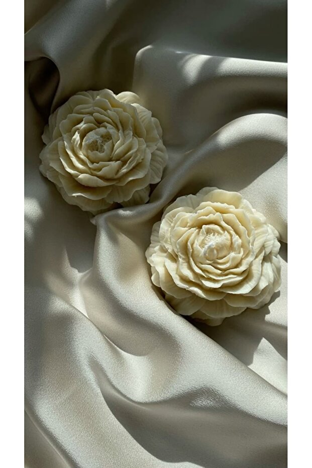 Kokulu Gül Mum - Şakayık Mum seti 2 Adet - 1