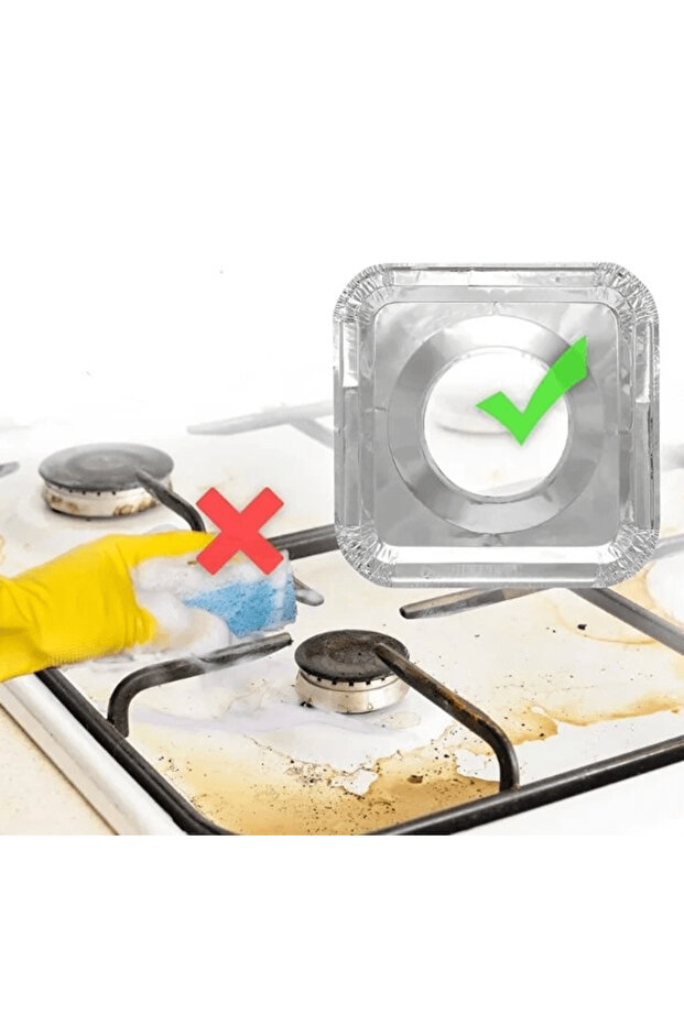 Practical Square Stove Top Oil Protective Aluminum Sheet 23*23 cm 10 Pieces (Lisinya)