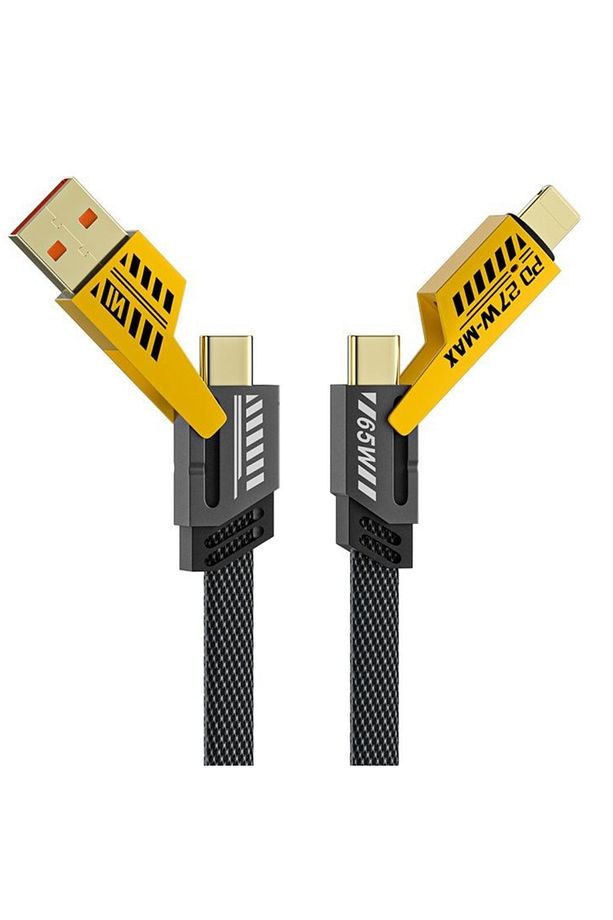 4in1 ultra kaliteli 65w/27w (İphone 8-10-12-13-14-15-16/Android/tablet/Notebook)Uyumlu Şarj Kablosu - 7