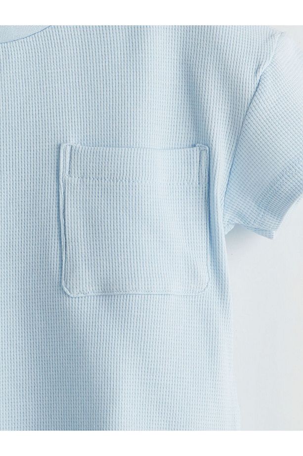 LCW baby Mavi Pamuklu Erkek Bebek Şortlu Pijama Takım - 6