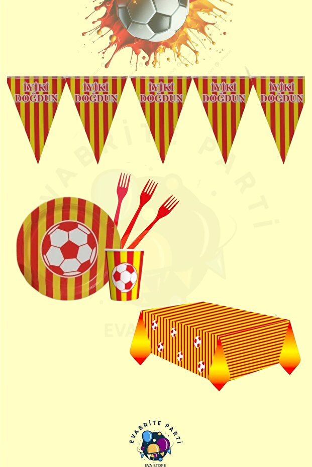 Fan Set 32 People Yellow Red Economic Birthday Party Set