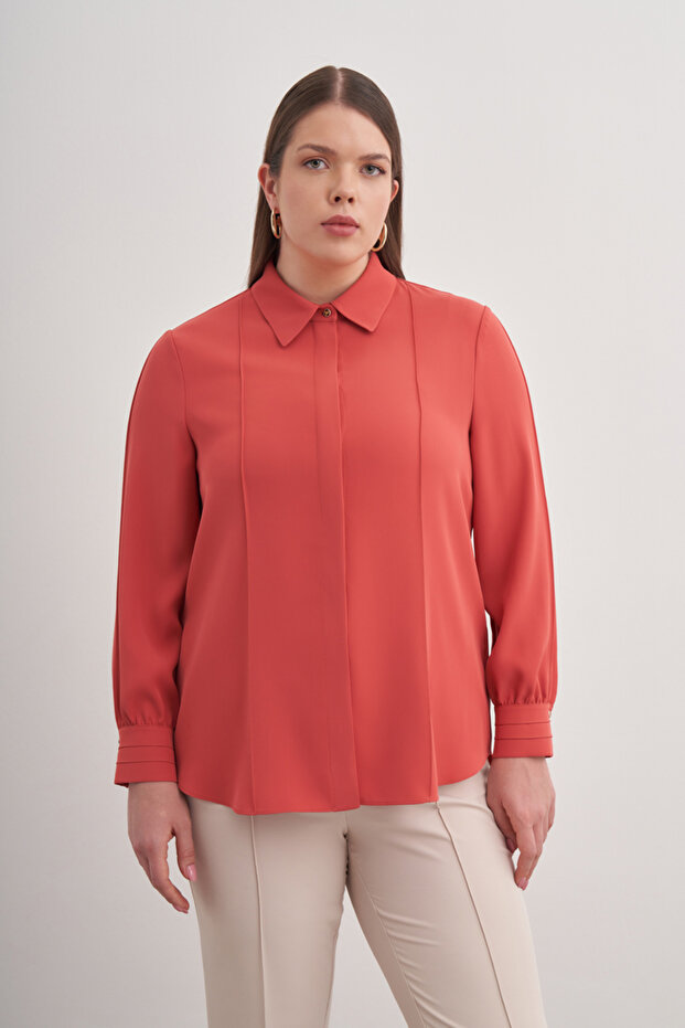 Detaylı Düğmeli Gömlek - 5