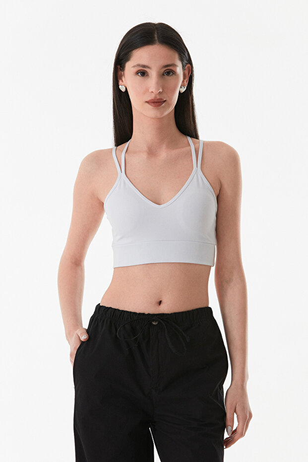 Basic İnce Askılı Kaplı Büstiyer - 1