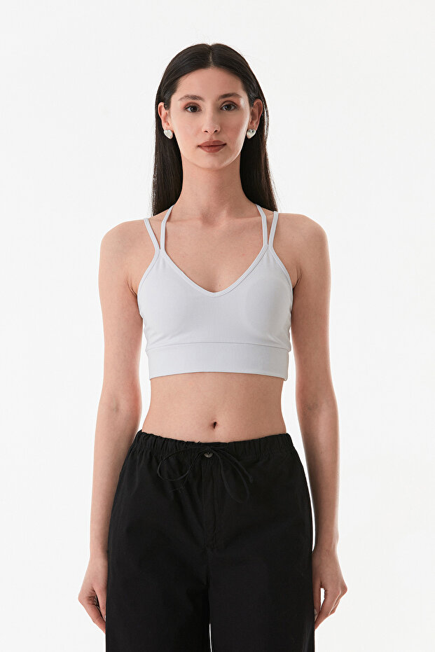 Basic İnce Askılı Kaplı Büstiyer - 8