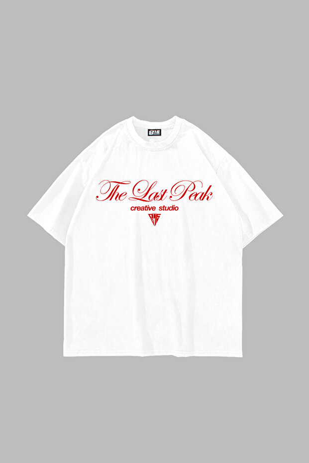 The Last Peak Printed White Oversize Unisex Tshirt