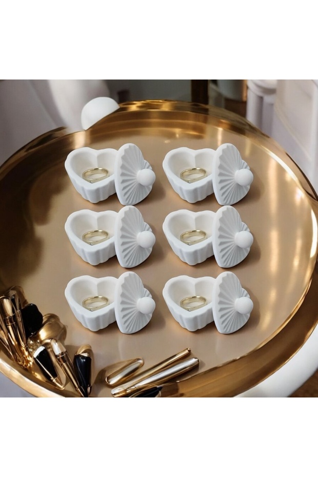 6 Pieces Heart Shaped Jewelry Box - Necklace & Ring & Bracelet Box - Organizer