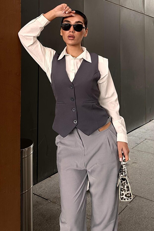 Gray Women's Vest Mg2332
