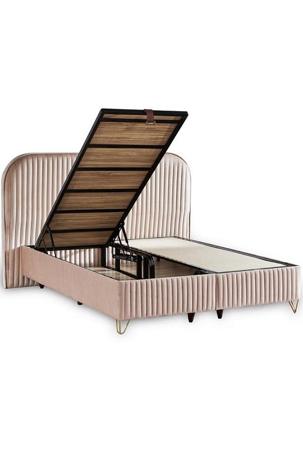 Line Visco Lüks Baza ve Başlık Seti 90x190 cm Tek Kişilik Baza ve Başlık Takımı Krem Babyface - 3