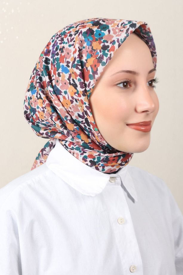 Lux Soft Pamuklu Eşarp 4040-195 Kahve - 2