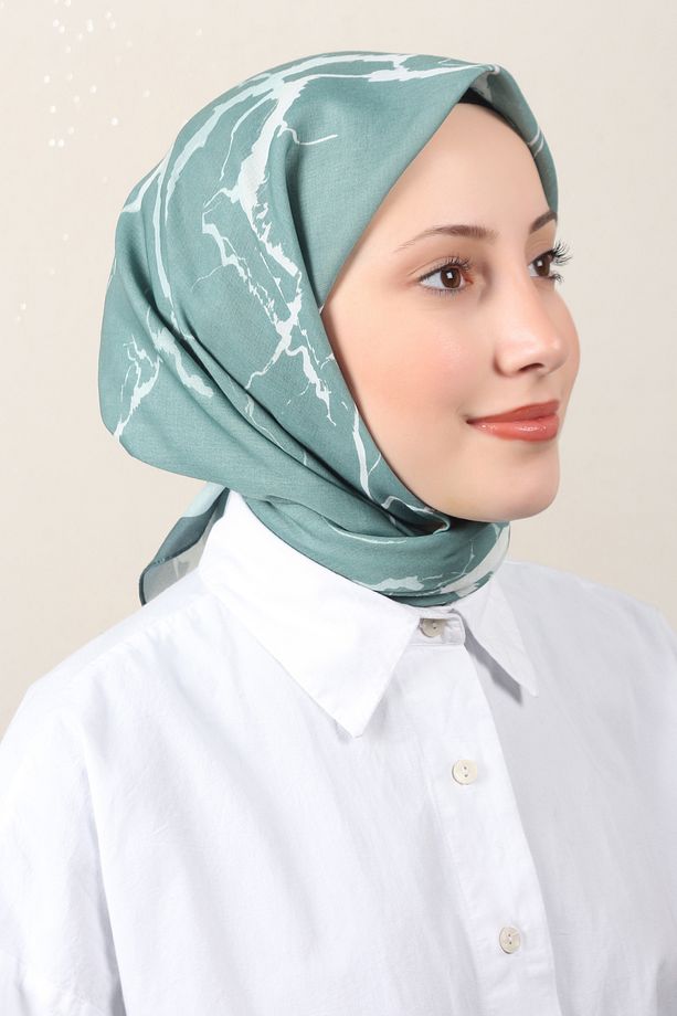Lux Soft Pamuklu Eşarp 4040-163 Yeşil - 2
