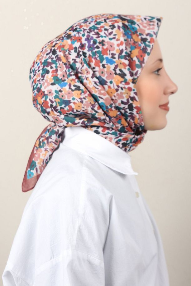 Lux Soft Pamuklu Eşarp 4040-195 Kahve - 1