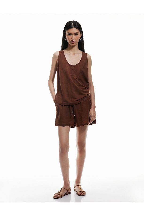 Regular Fit Cepli Beli Bağcıklı Normal Paça Mini Şort - 1