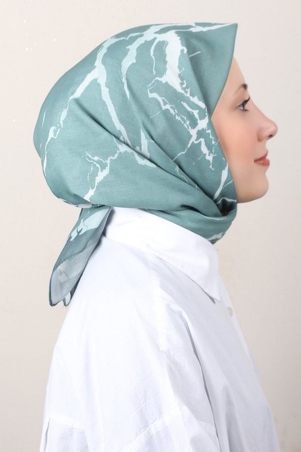 Lux Soft Pamuklu Eşarp 4040-163 Yeşil - 1