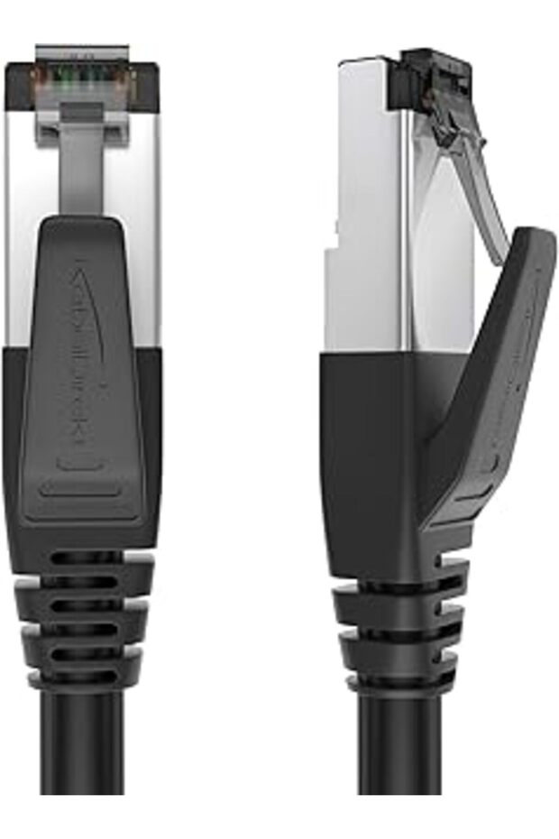 Kabeldirekt – Cat 8 Network Cable, 40 Gigabit, Flexible and Unbreakable Structure – 3m (Lan Cable/Ethernet Cable
