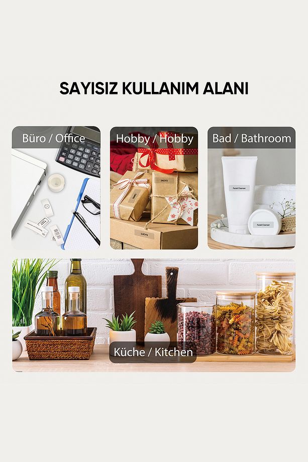 Termal Yazıcı Yapışkanlı Rulo Etiketi 180 Adet Şeffaf - 14 mm x 40 mm - 2