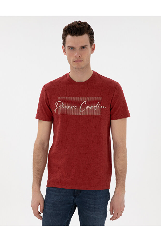 Pomegranate Blossom Slim Fit Crew Neck T-Shirt 50302567-Vr239
