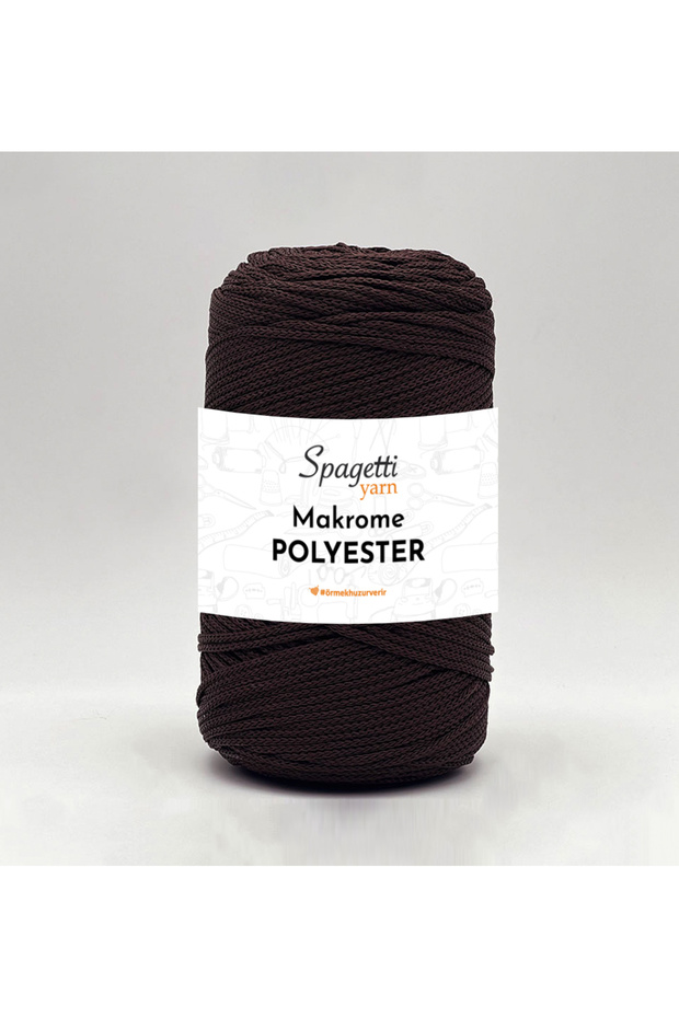 Polyester Macrame 2mm 250g Chocolate Brown Hand Knitting Yarn