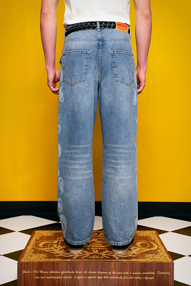 جينز أزرق بنمط ليزر - 3