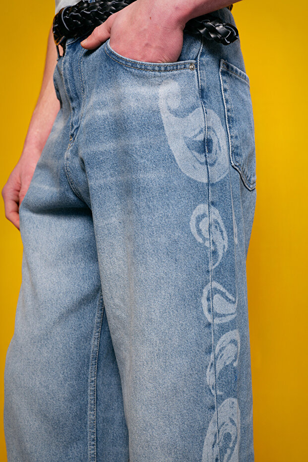 جينز أزرق بنمط ليزر - 4