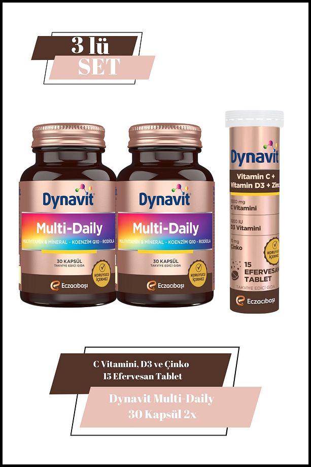 Multi-Daily 30 Kapsül X2 & C Vitamini, D3 ve Çinko - 1