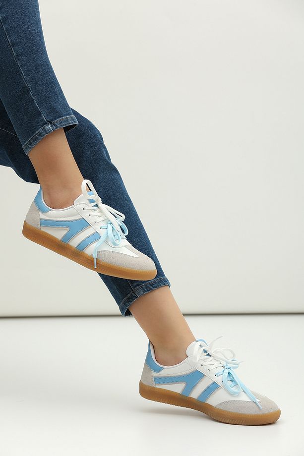 Çift Bağcıklı Retro Kadın Sneaker Ayakkabı - 1