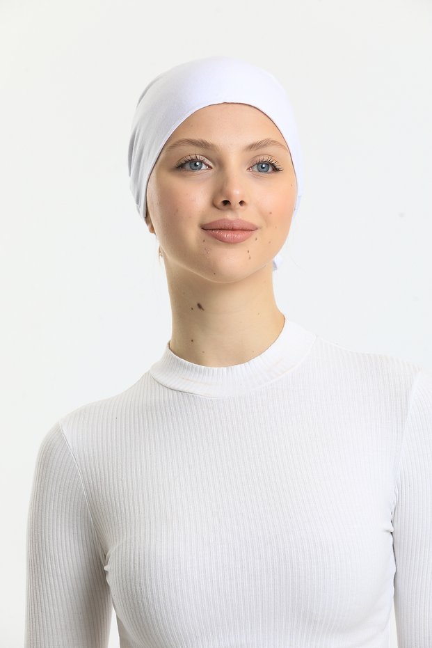 Add 5 to the Cart and Pay for 4. Stitched Cotton White Bonnet (Price Is for 1 Piece)