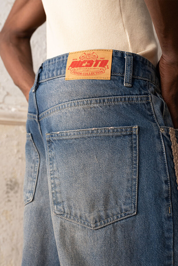 HASIR ŞERİTLİ MAVİ JEAN - 3
