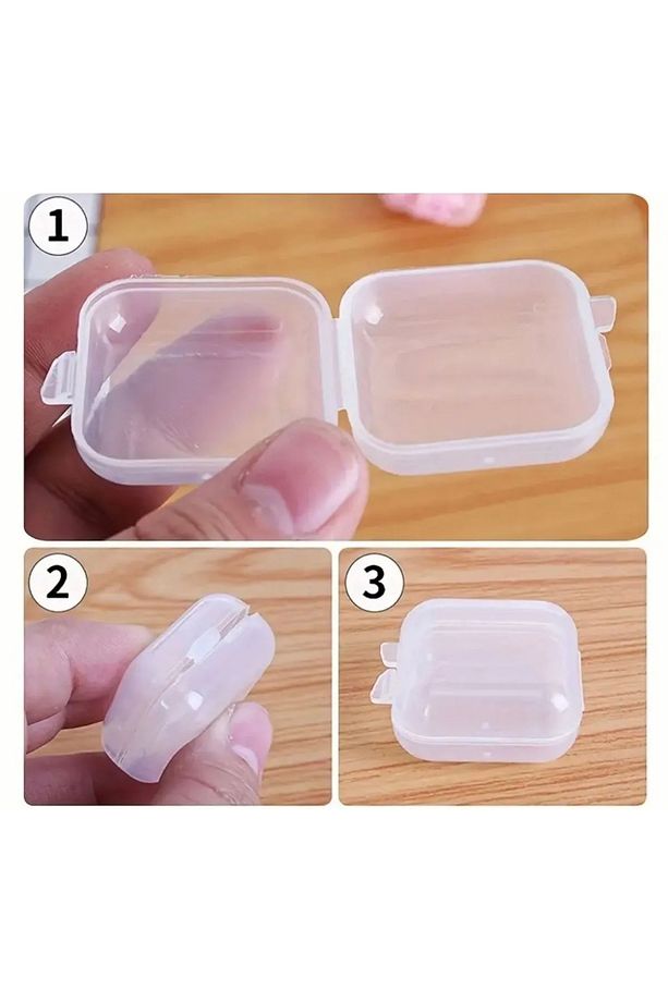 10 Adet Mini Takı Kutusu Şeffaf Düzenli Kolyeler Küpeler Takı Saklama Depolama - 3
