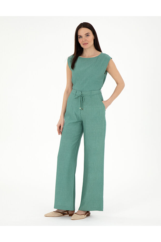Green Loose Fit Trousers 50301266-Vr054