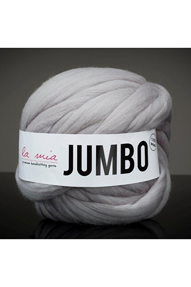La Mia Jumbo Gri Dev Yün El Örgü İpi - J4 - 1