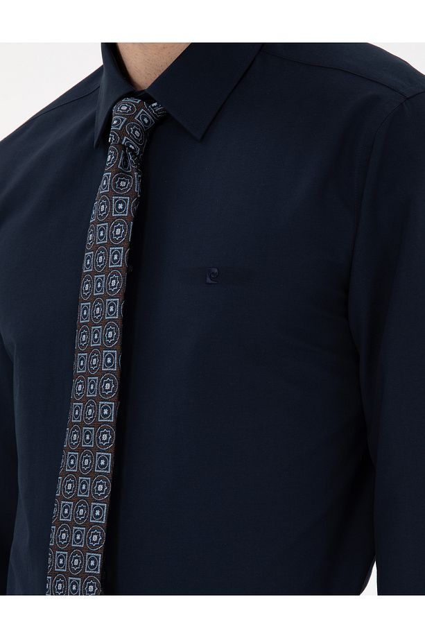 Lacivert Slim Fit Uzun Kollu Basic Gömlek 50307297-VR033 - 6