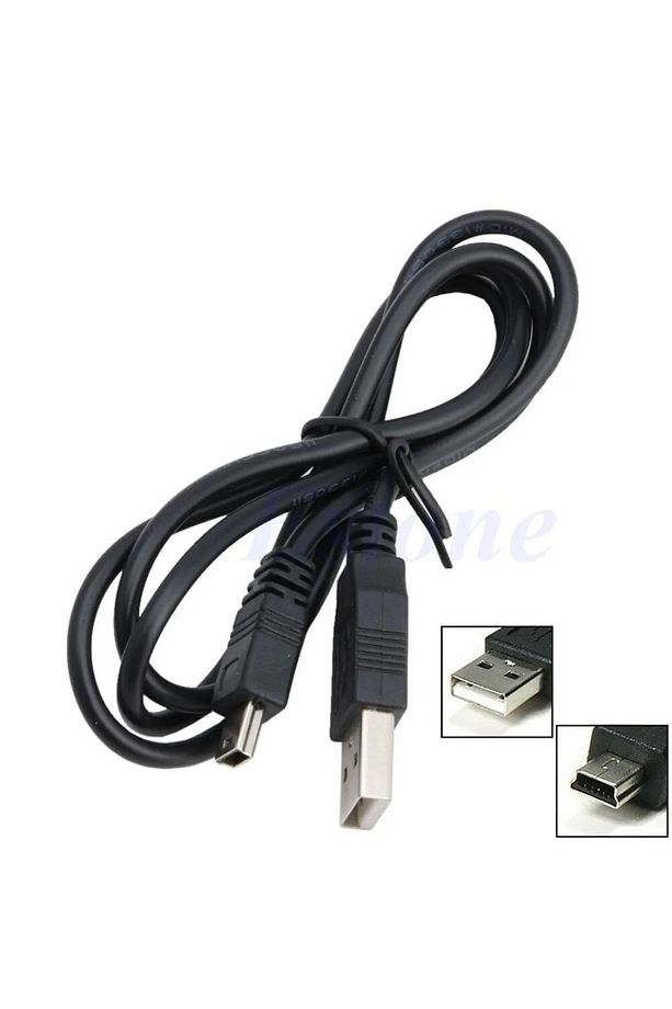 1.5 Metre 1.5m Ps3 Mini Piramit Uç 5pin Usb Data Şarj Kablosu Kamera Radyo Navigasyon Şarj Kablosu - 1