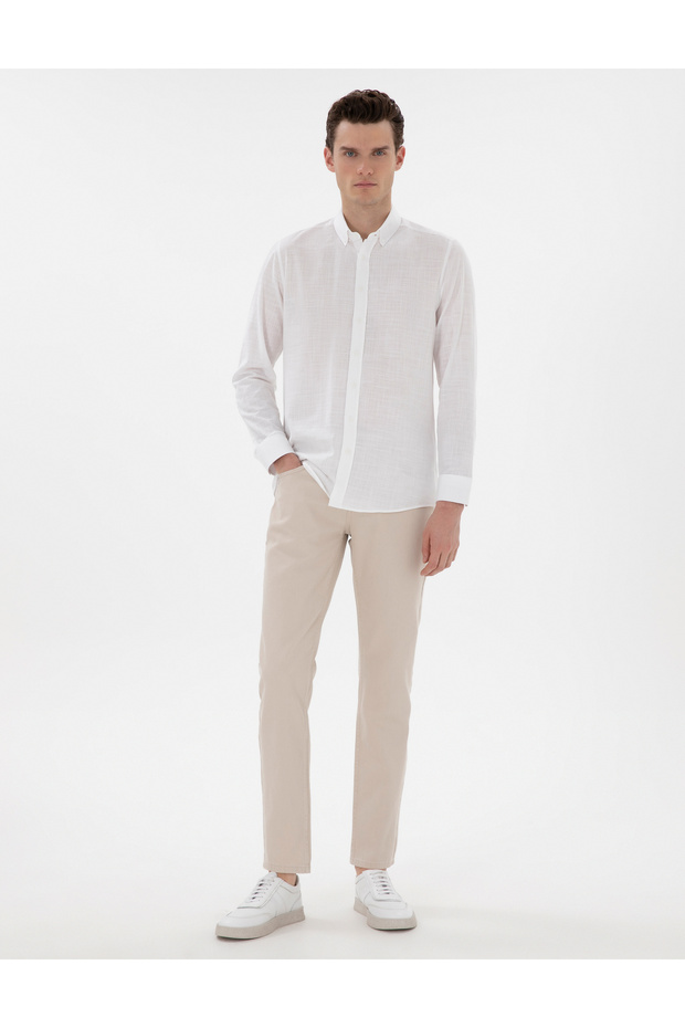 Beige Slim Fit Jean Trousers 50302674-Vr011