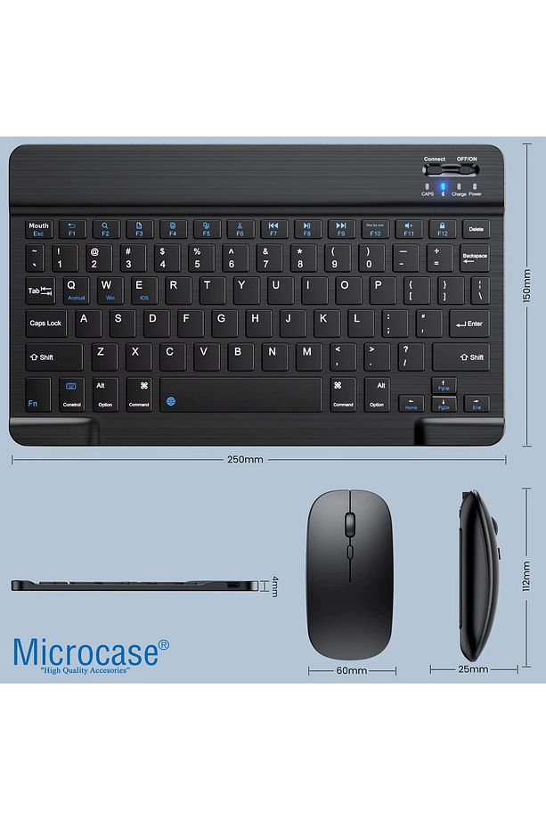 Tablet ve Telefonlar için Bluetooth Klavye ve Mouse Set - AL3476 Su Yeşili - 5