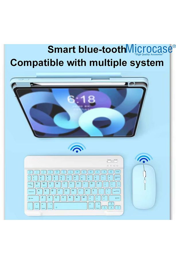 Tablet ve Telefonlar için Bluetooth Klavye ve Mouse Set - AL3476 Su Yeşili - 4