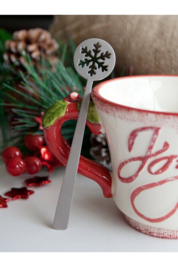 ملعقة شاي منقوشة على شكل ندفة الثلج - 1
