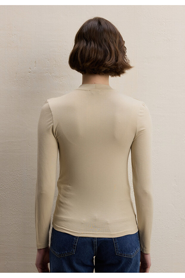 UZUN KOL BAMBU BODY BEJ - 4