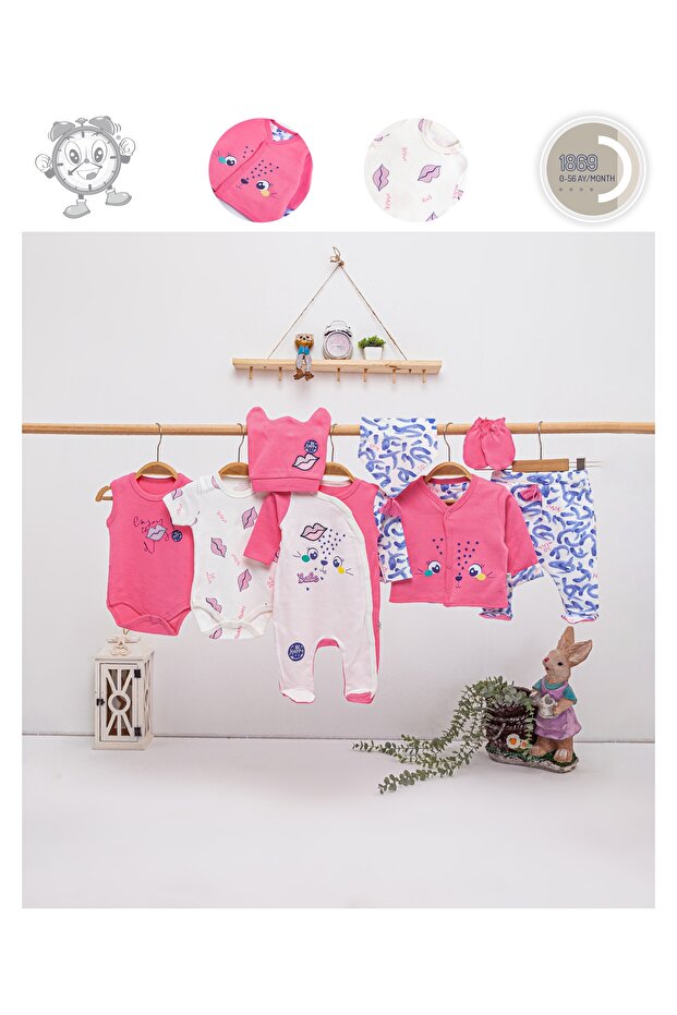 Öpücük Kız Bebek 8 Li Zıbın Set - 1