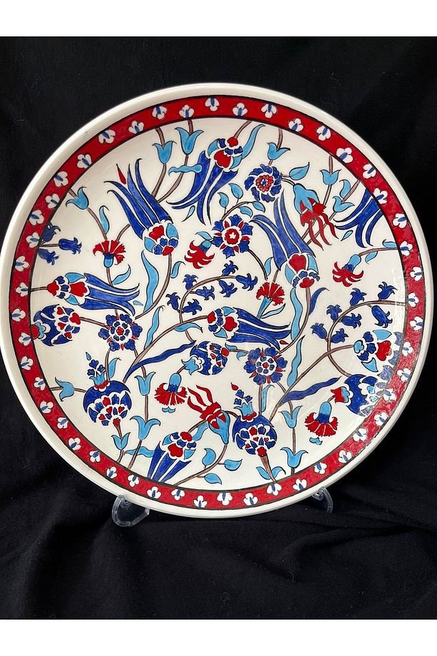 30 Cm El Yapımı Klasik Desen Çini Tabak - 1